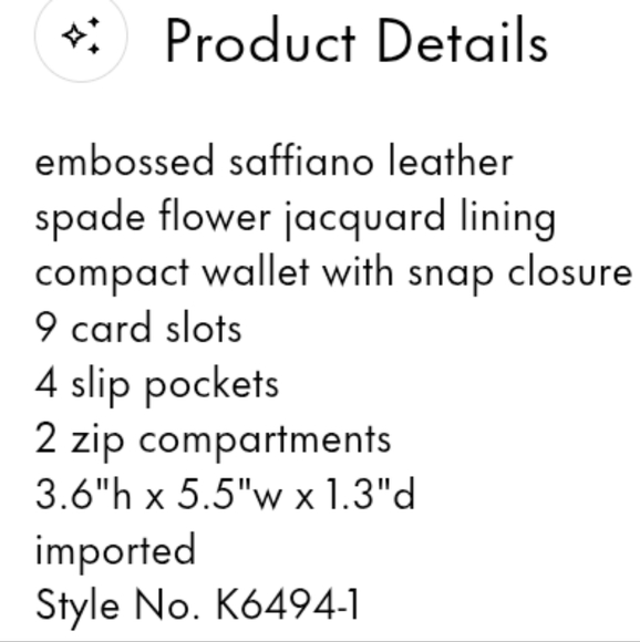 Kate Spade-Spenver Floral Garden Embossed Compact Wallet (Multicolor/ Blue 💙) - Picture 4 of 10